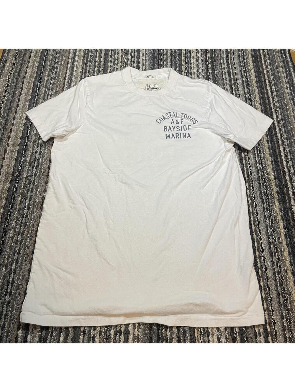 Abercrombie White Cotton Short Sleeve Crew Neck Men's Muscle Graphic T-Shirt L